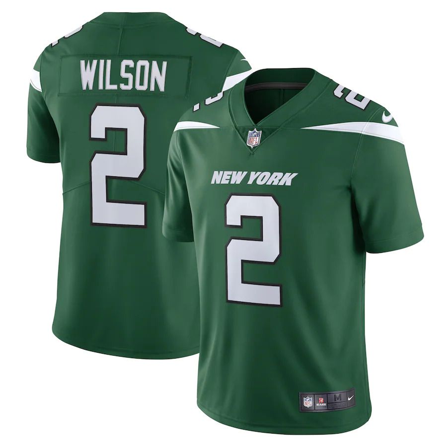 Men New York Jets 2 Zach Wilson Nike Gotham Green Vapor Limited NFL Jersey